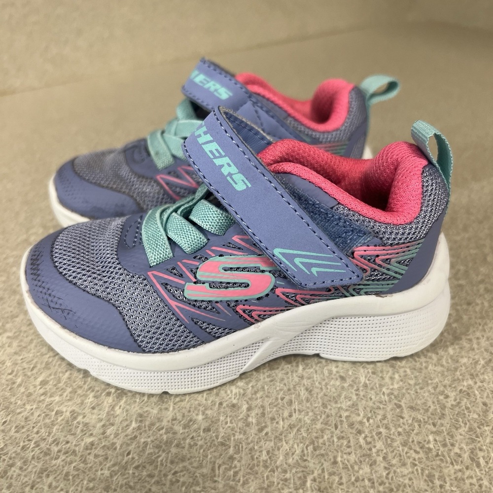 Skechers Kids Microspec Bold Delight Multicolor Shoes Size 5 Little Girl Toddler